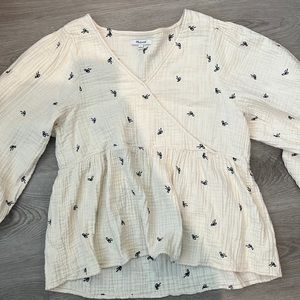 White peplum madewell top